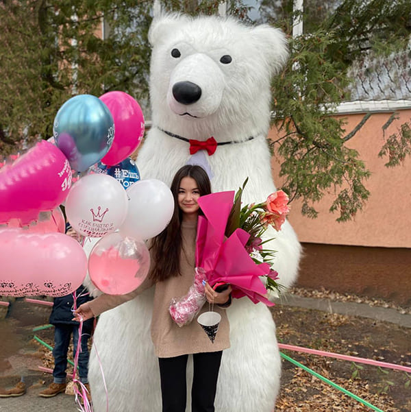 привітання білого ведмедика в Тернополі