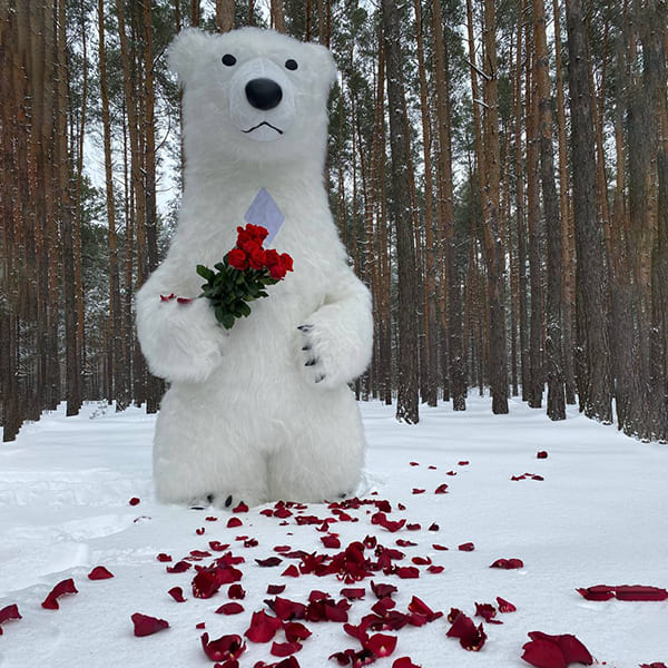 привітання білого ведмедика в Тернополі фото