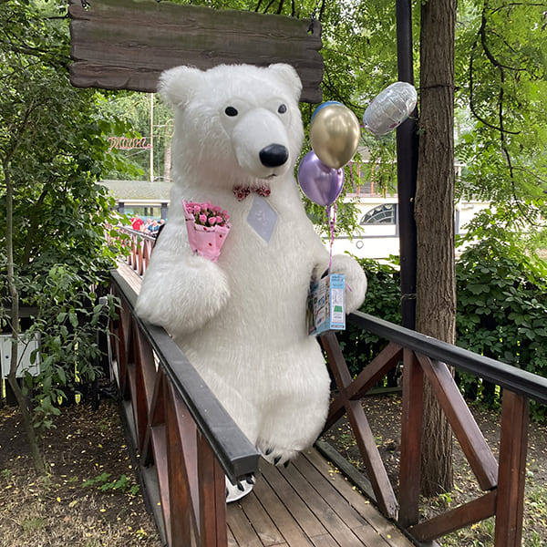 привітання білого ведмедика в Тернополі фото
