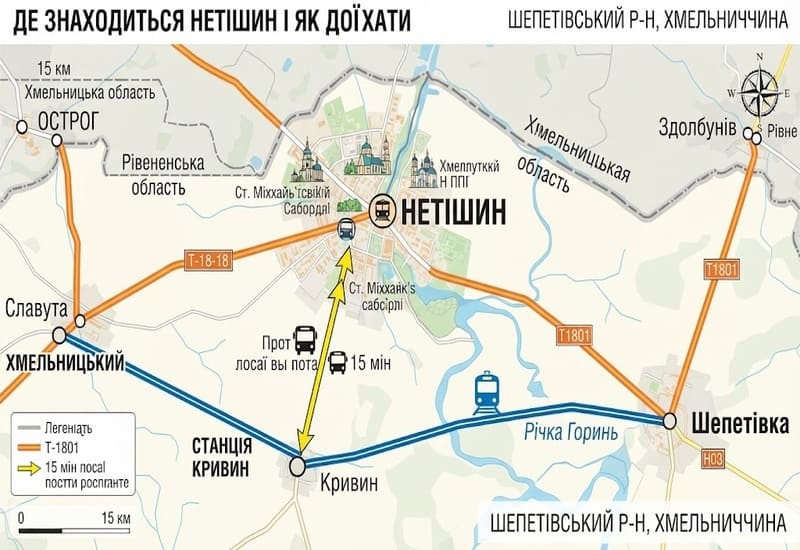 Як дістатись до Нетішина?
