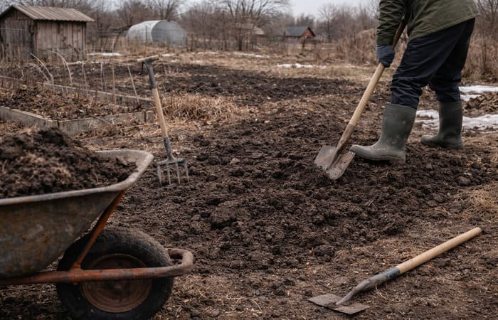 Перекапывание или рыхление почвы